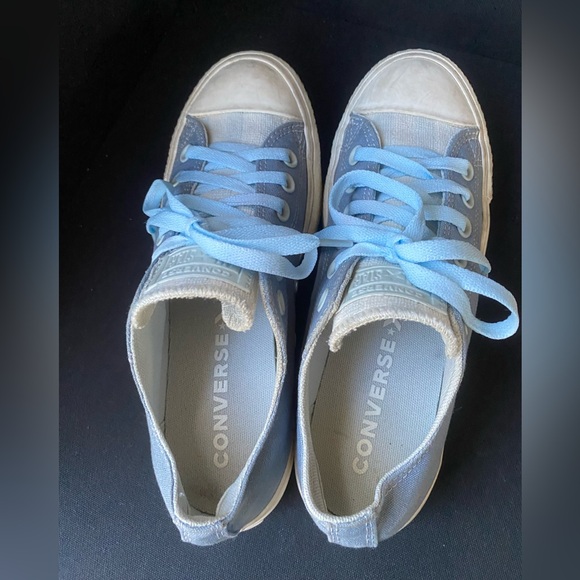 Converse Multi Blue Terry Cloth Tongue Casual Platform Sneakers W 7.5 - Picture 8 of 9